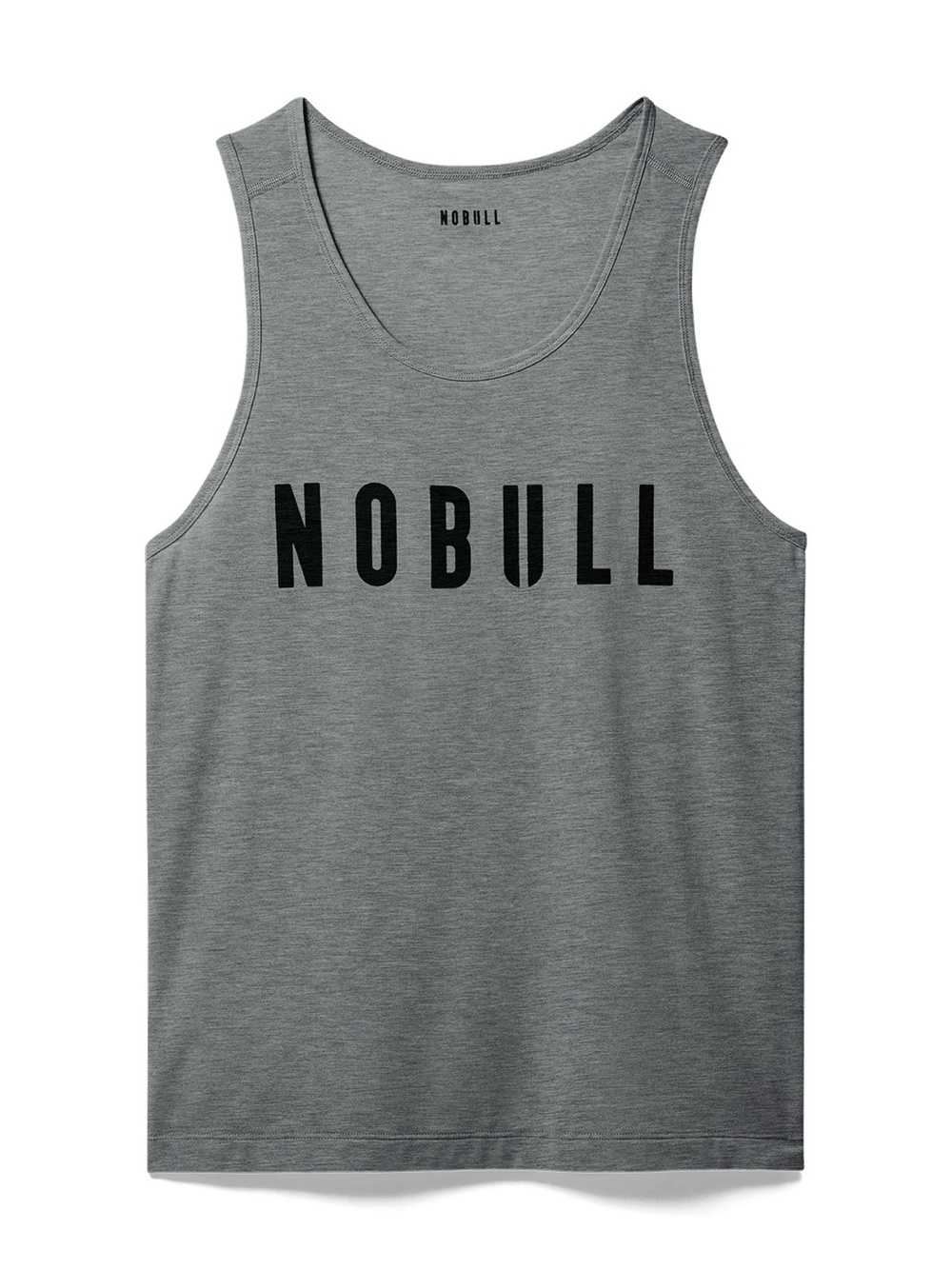 NOBULL Ultrasoft Workout Grey Athletic Tank Top w Black Logo
